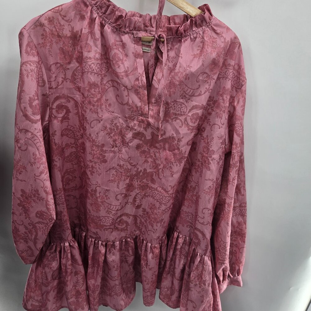 Laura Ashley X Urban Outfitters Pink Tie Neck Coquette Mini Dress Medium